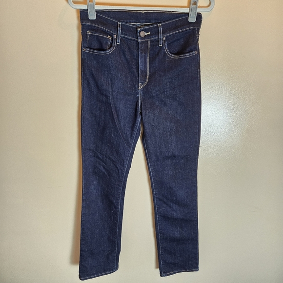 Levi Strauss 724 High Rise Straight W29 L30 Women's Denim Dark Blue Stretch NWOT - Picture 5 of 14